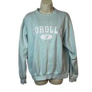 OBX Vintage Corolla NC Sky Blue Equestrian Horse Pullover Crewneck Sweater Size
